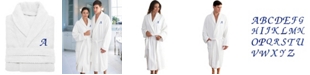 Linum Home 100% Turkish Cotton Personalized Unisex Herringbone Bath Robe - White